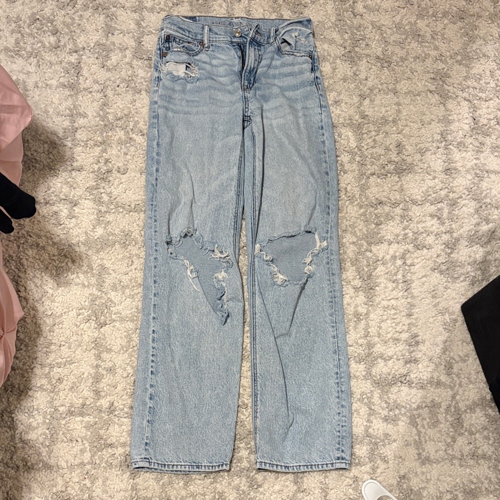 American Eagle Outfitters Light Blue Straight Leg Jeans